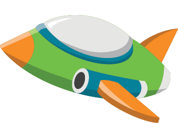 Flying rocket ship. Smile Explorers Pediatric Dentistry