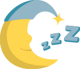 Sleeping Half Moon Icon | Glendale Pediatric Dentist, Smile Explorers