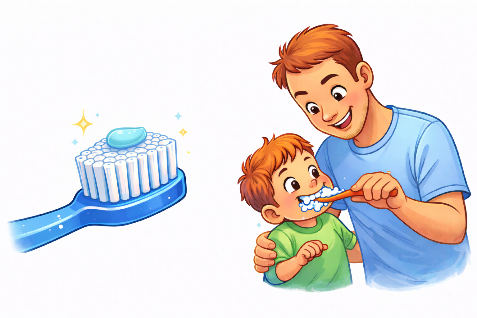Kids tooth brushing routine morning and night