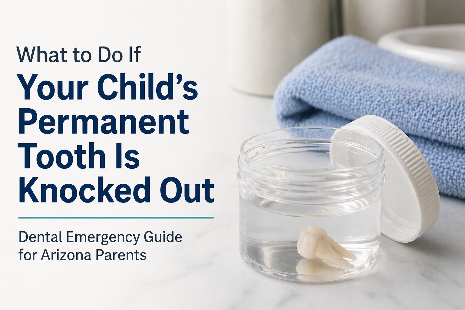 Child’s knocked-out permanent tooth in water